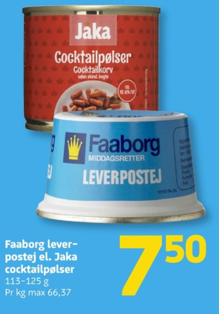 Jaka, Cocktailpølser