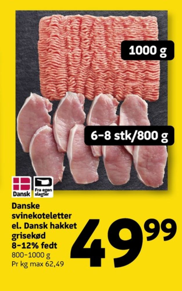 Hakket grisekød 8-12%