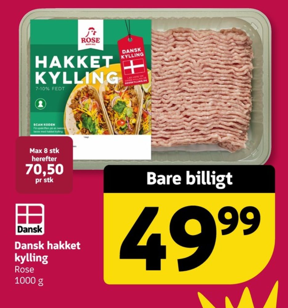 Rose, Hakket kylling 7-10%