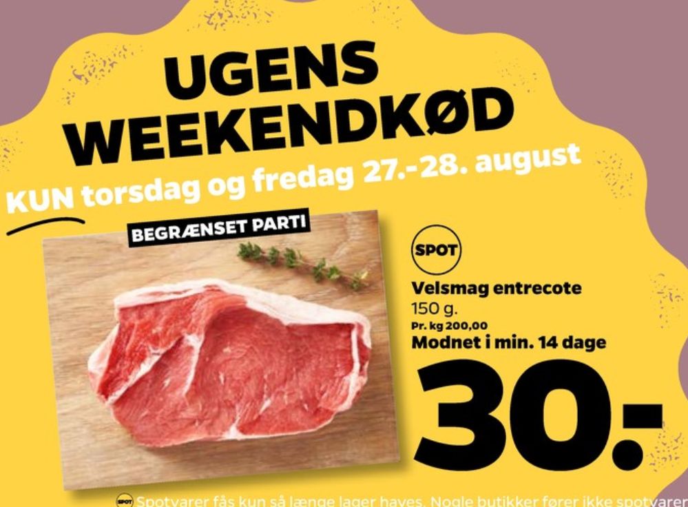 Velsmag, Okseentrecotes