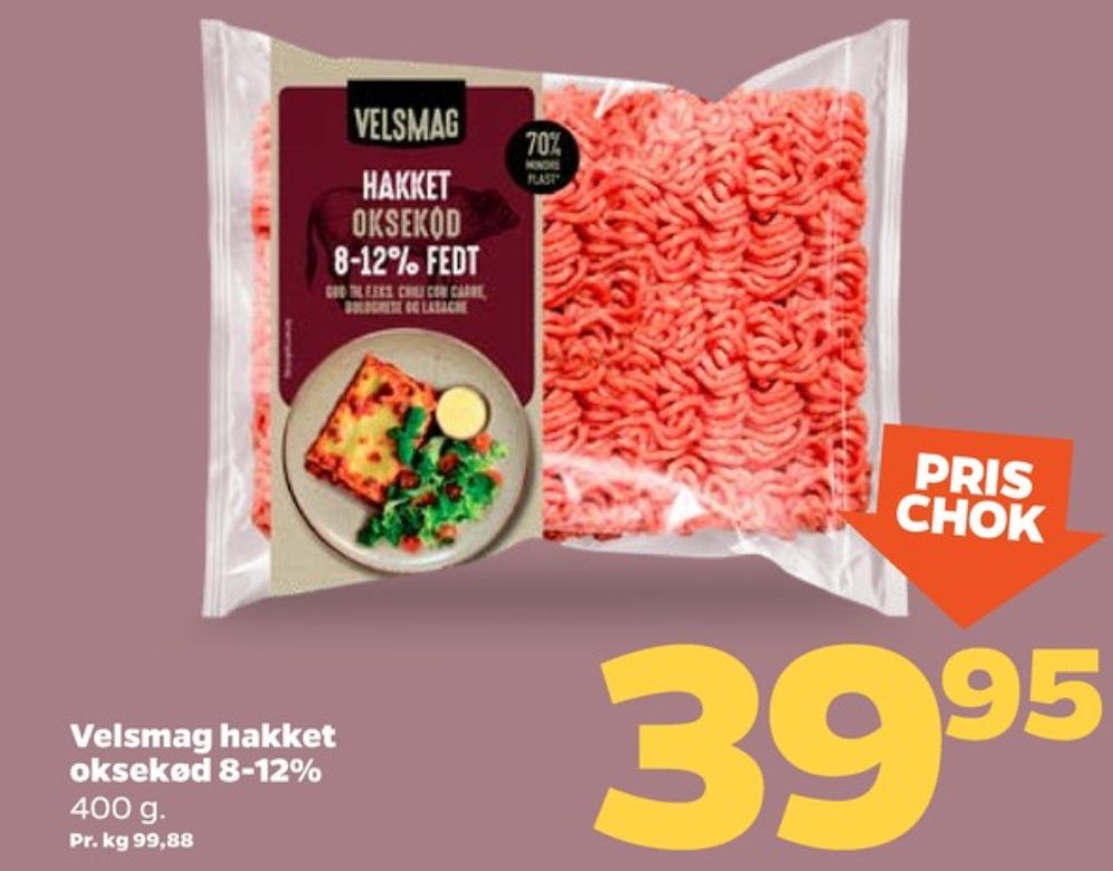 Velsmag, Hakket oksekød 8-12%