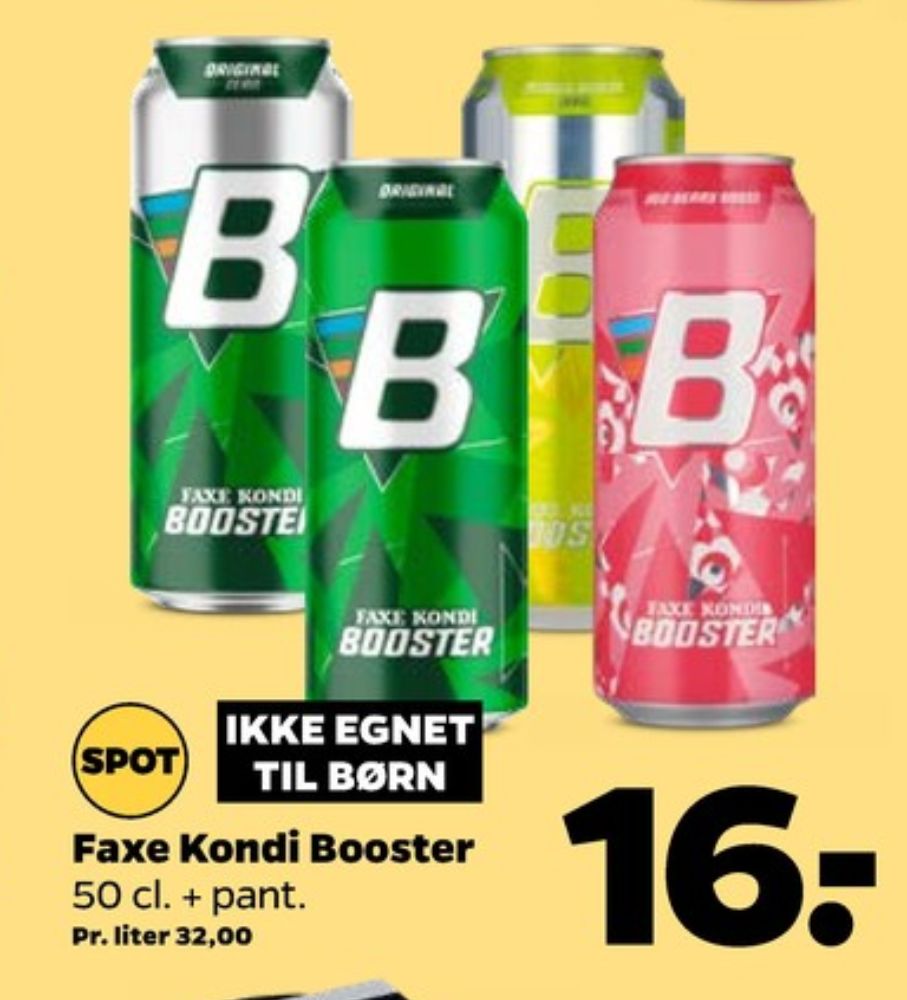 Faxe Kondi Booster Original Zero, Energidrik