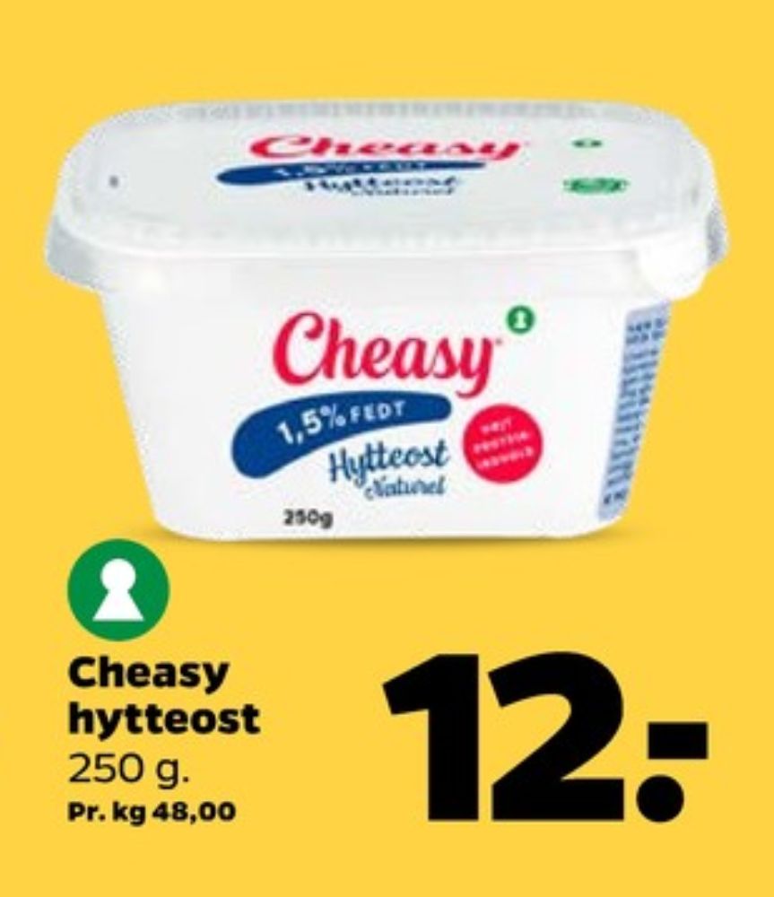Cheasy, Hytteost naturel 1,5%