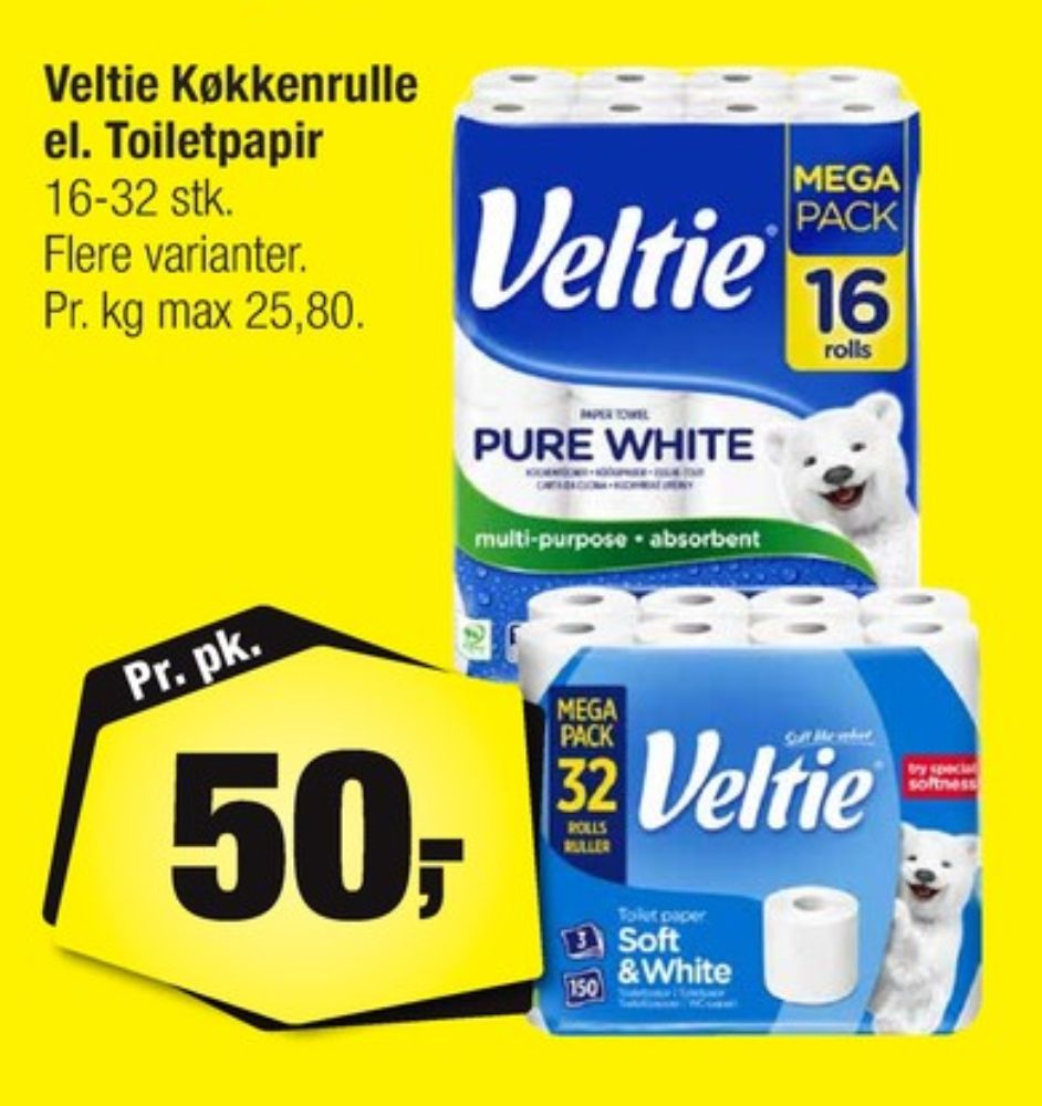 Veltie, Toiletpapir