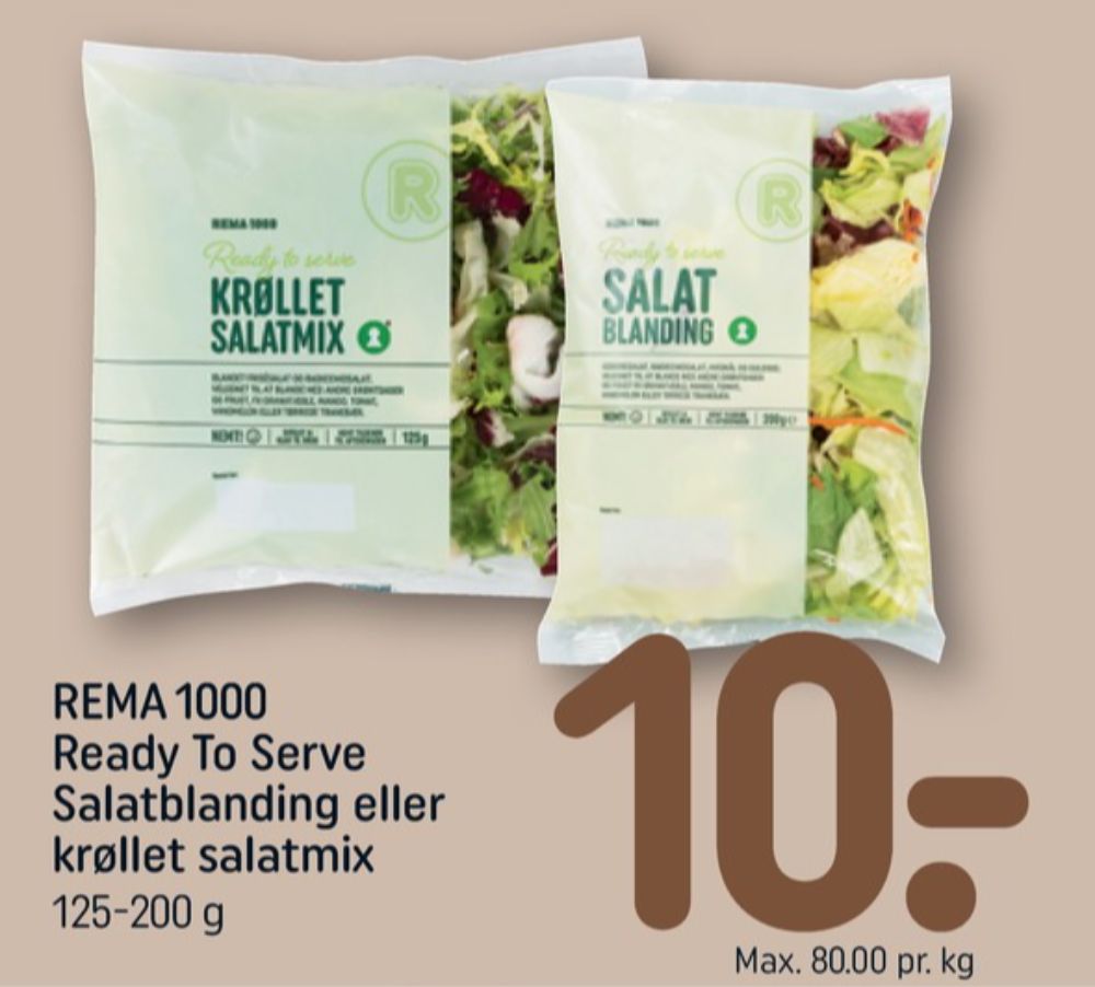 Rema 1000, Salatblanding