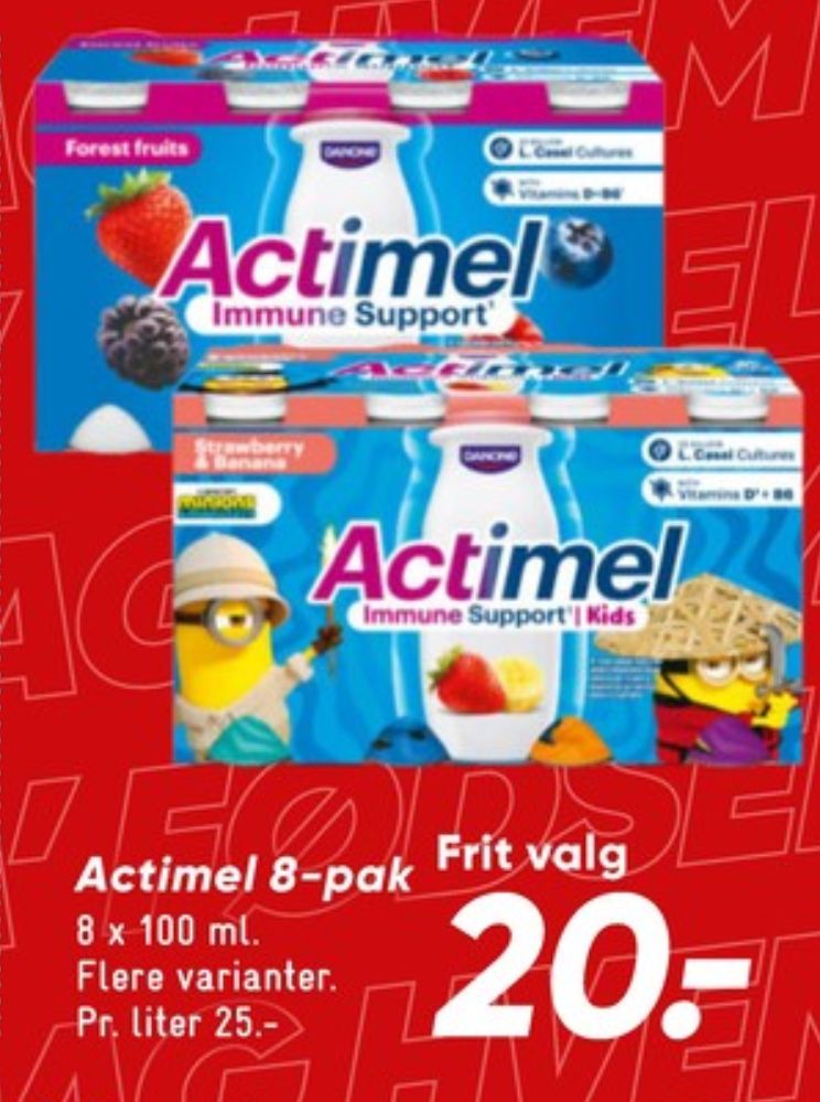 Danone Actimel, Drikkeyoghurt Jordbær & Banan