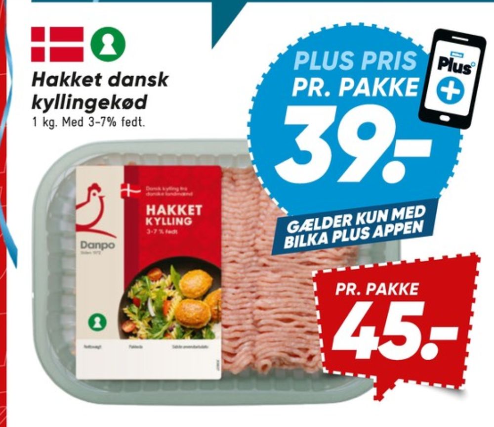 Danpo, Hakket kylling 3-7%