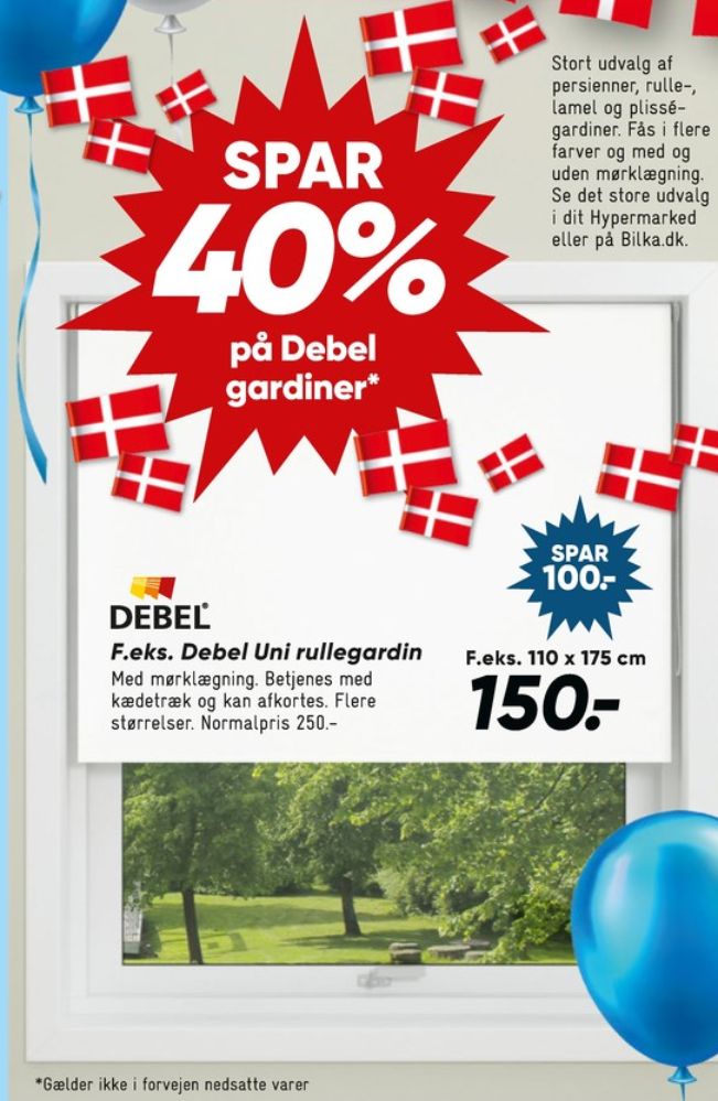 Debel, Mørklægningsrullegardin