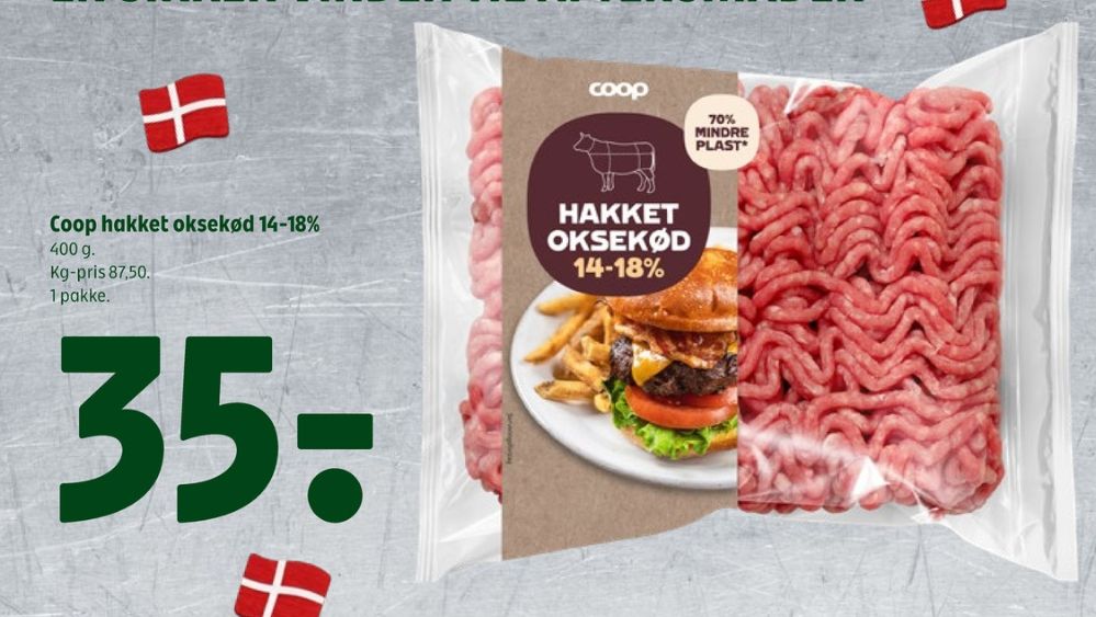 Coop, Hakket oksekød 14-18%
