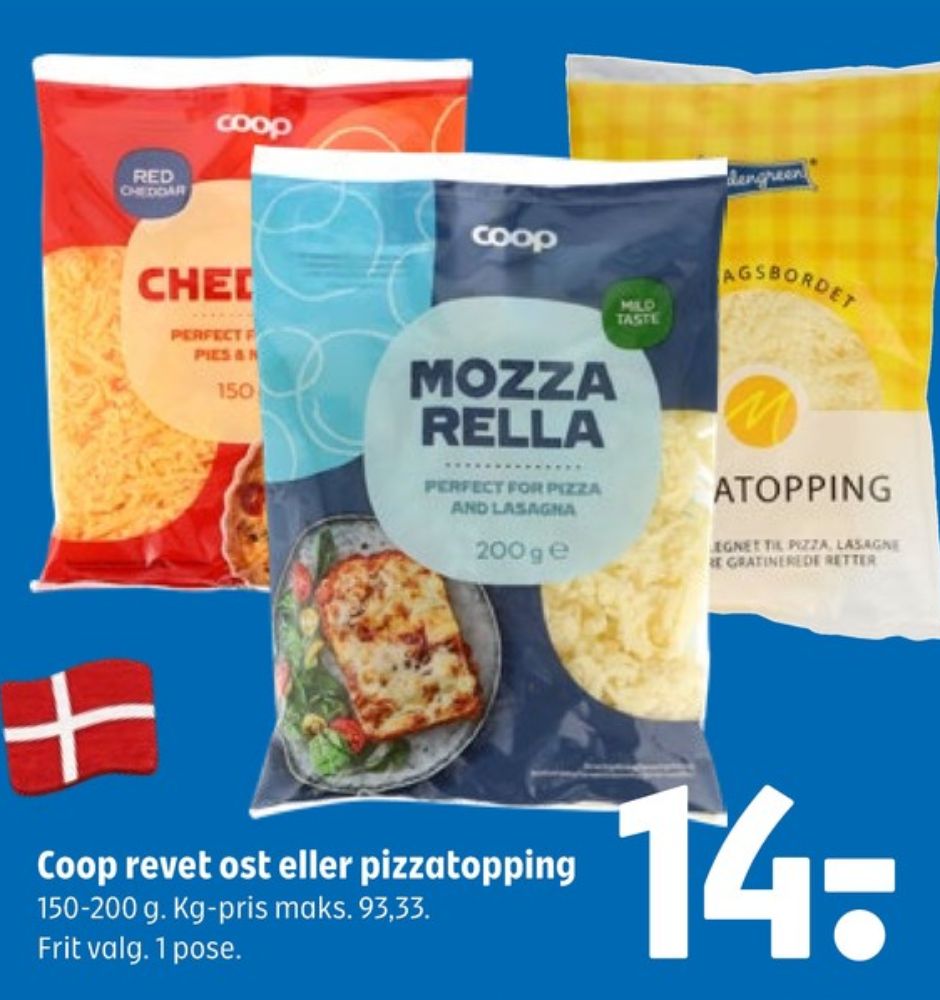 Falengreen, Revet ost Pizzatopping