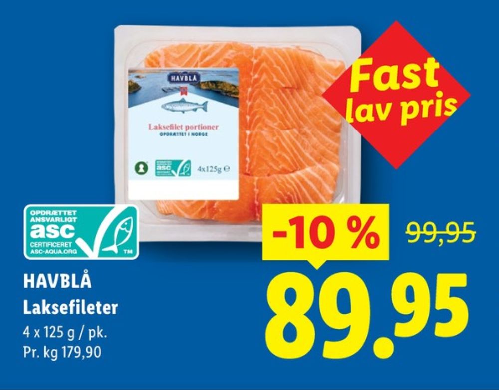 Havblå, Laksefilet