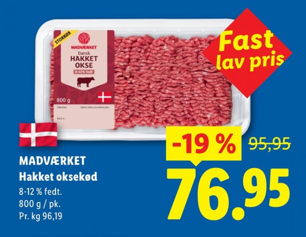 Madværket, Hakket oksekød 8-12%