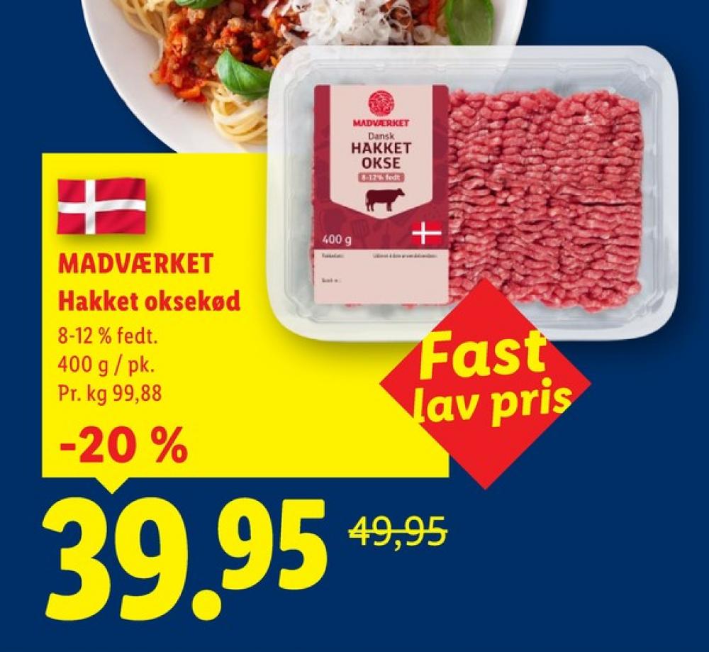 Madværket, Hakket oksekød 8-12%