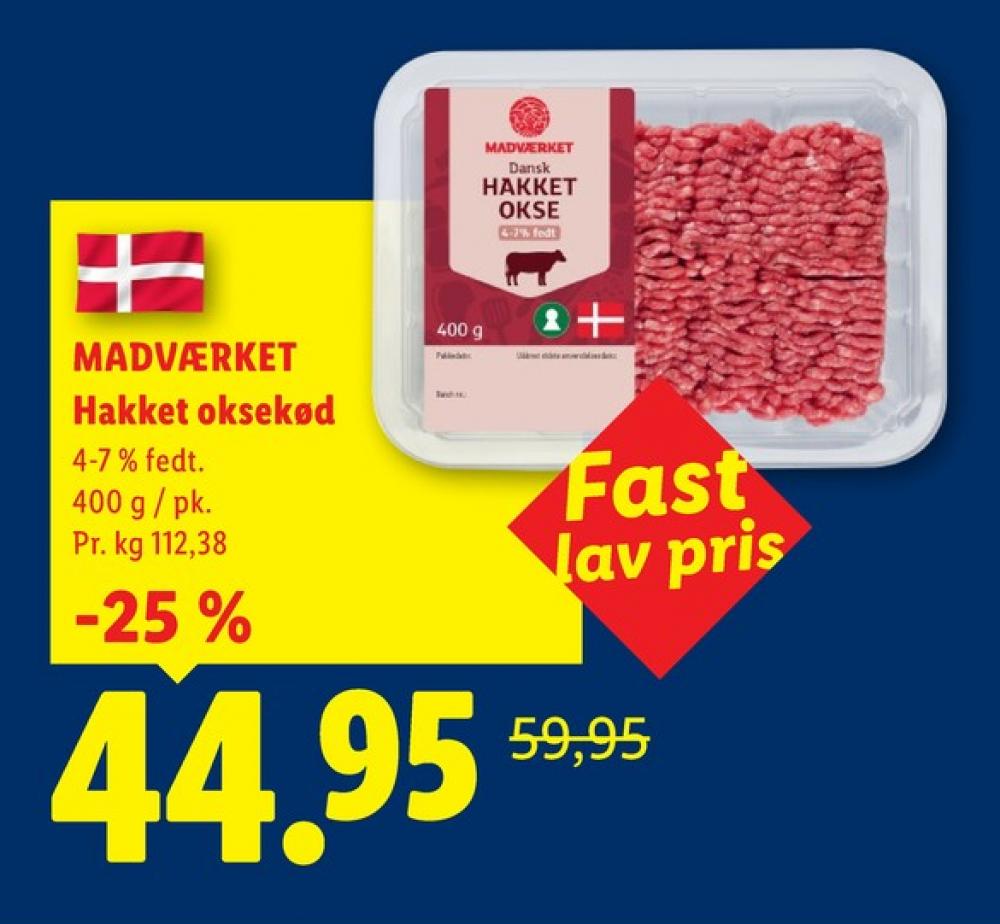 Madværket, Hakket oksekød 4-7%