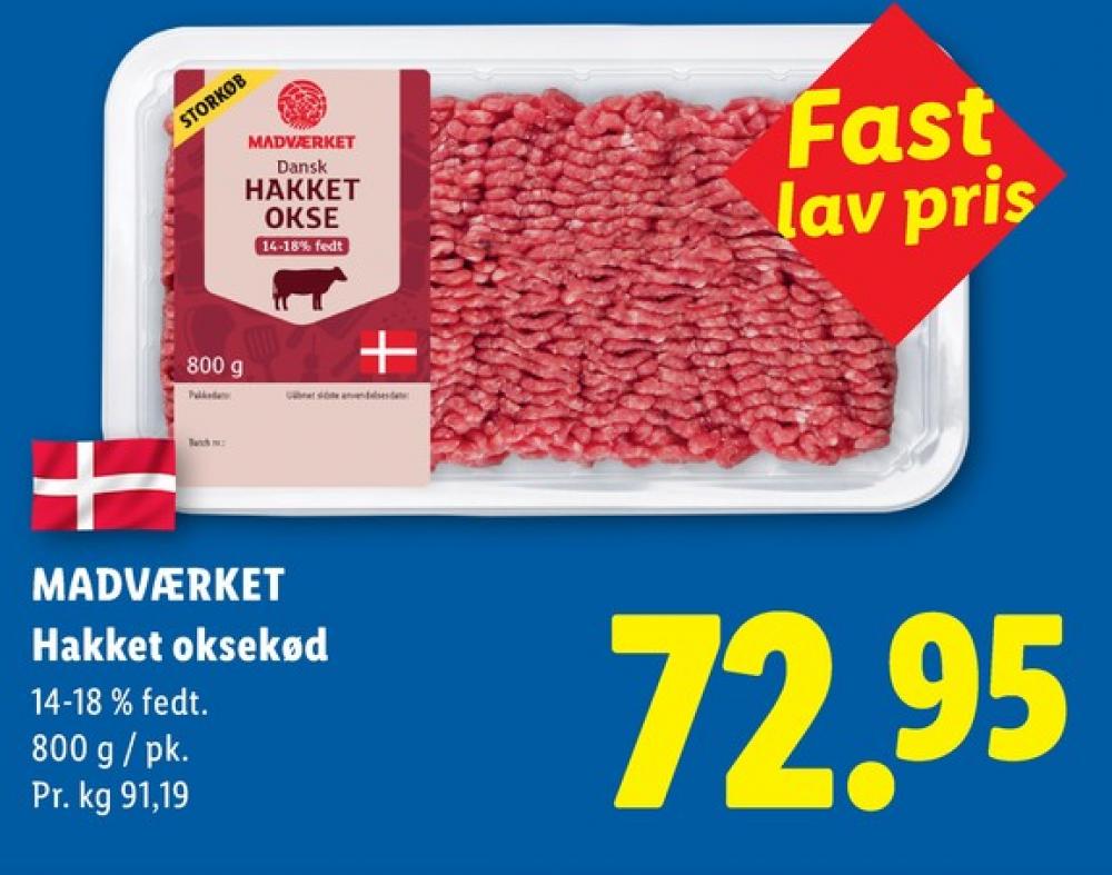 Madværket, Hakket oksekød 14-18%