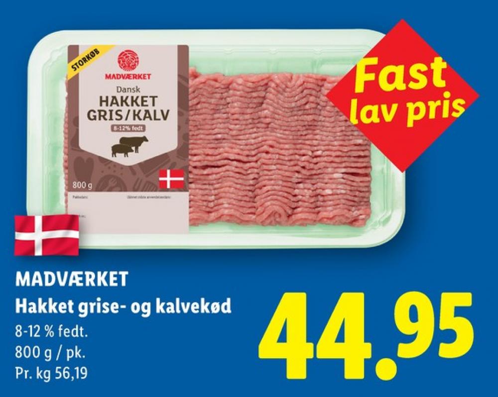 Madværket, Hakket kalv og grisekød 8-12%