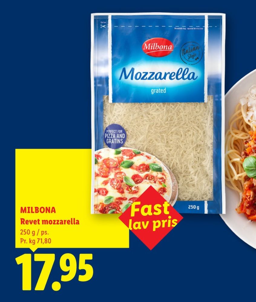 Milbona, Revet ost Mozzarella