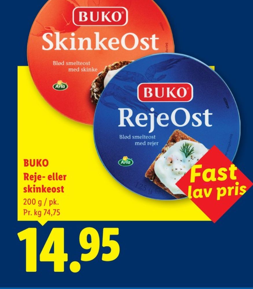 Buko Smelte, Smøreost Skinkeost