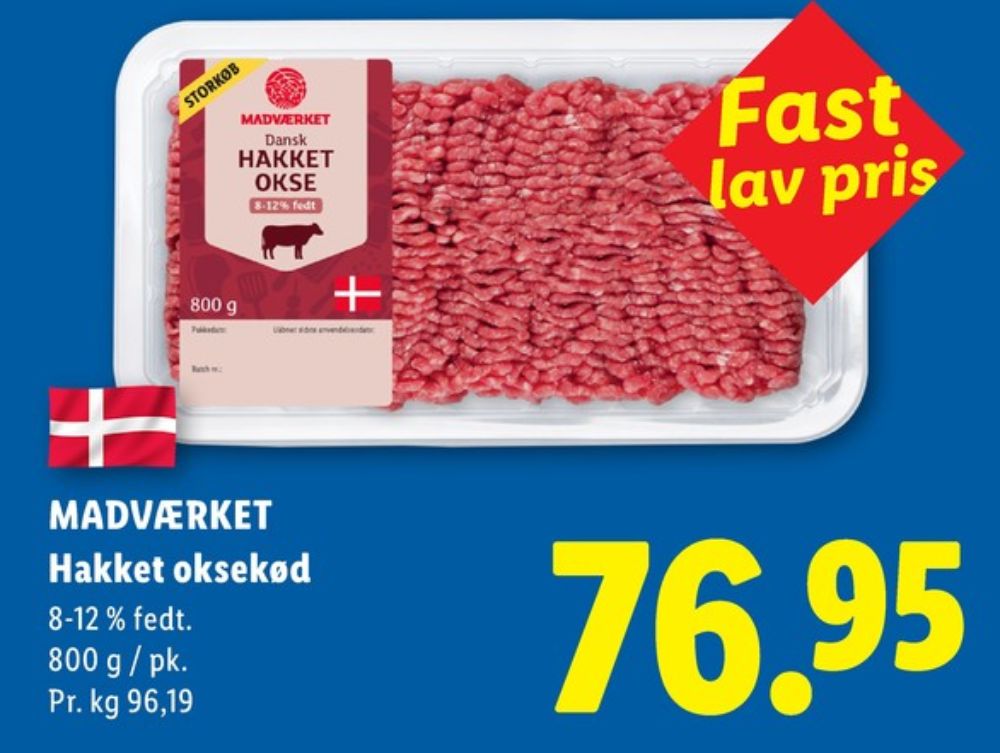 Madværket, Hakket oksekød 8-12%