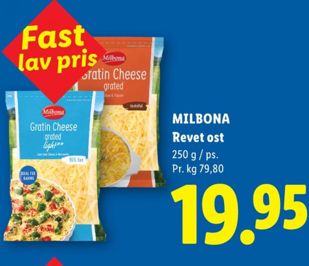 Milbona, Revet ost Gratin Cheese