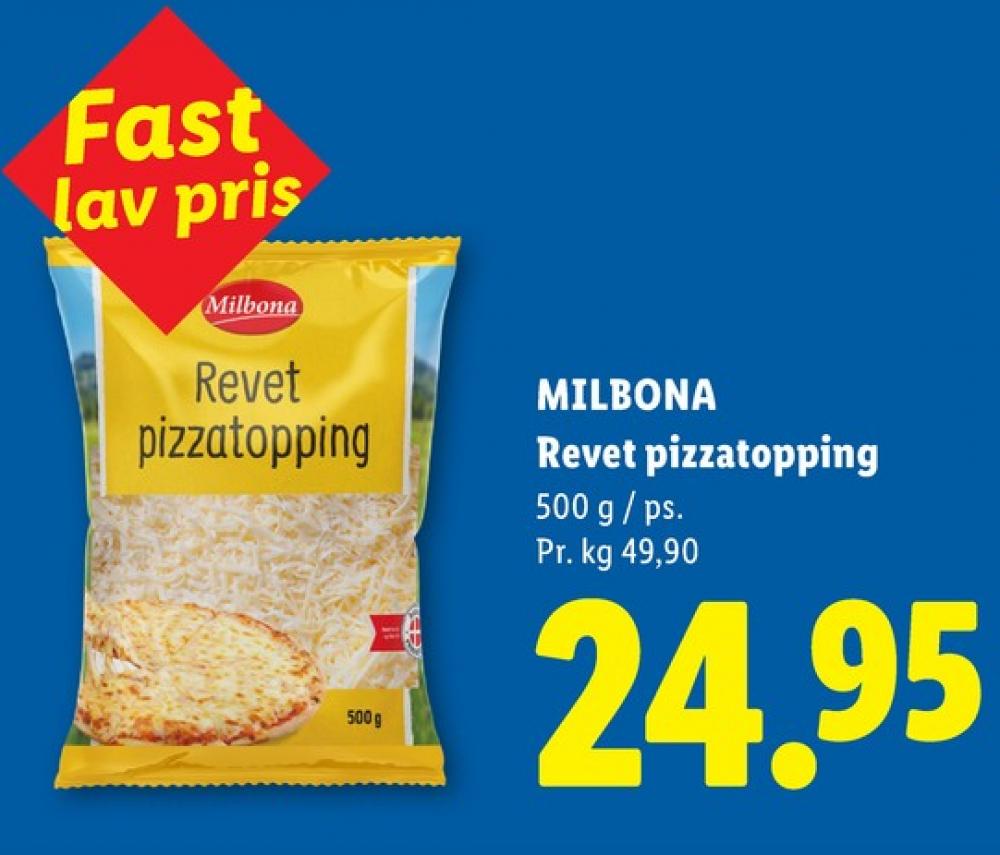 Milbona, Revet ost Pizzatopping