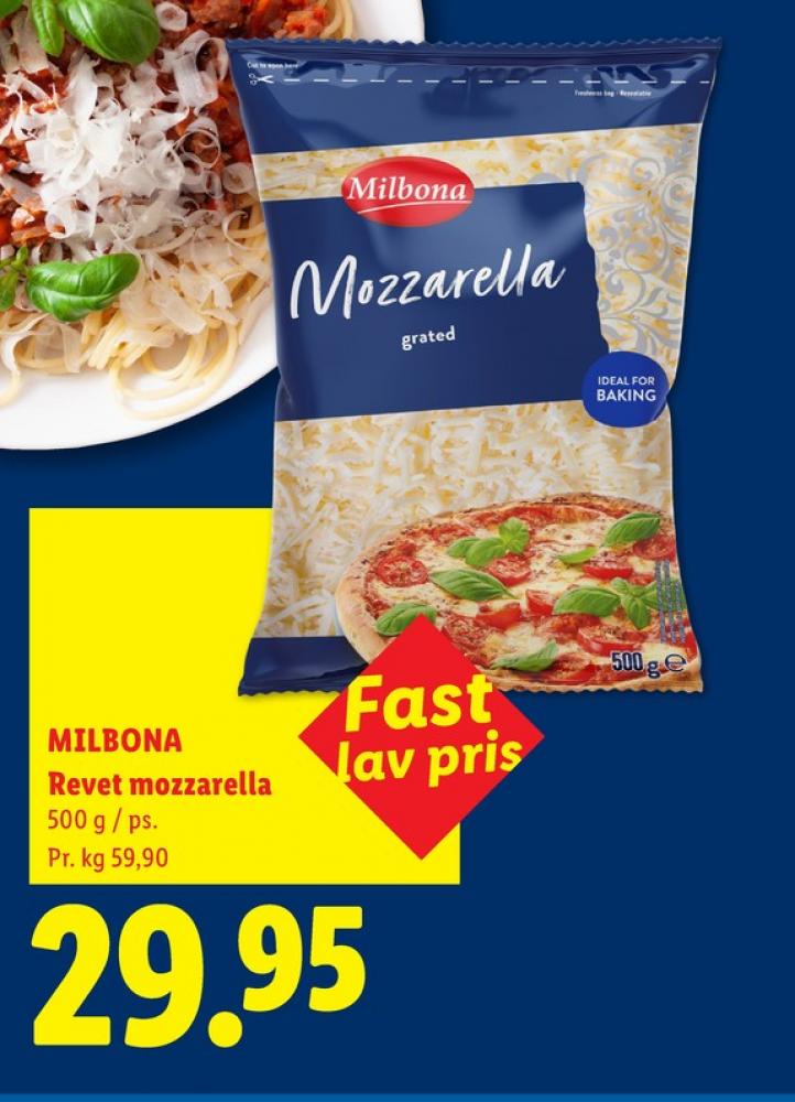 Milbona, Revet ost Mozzarella Grated