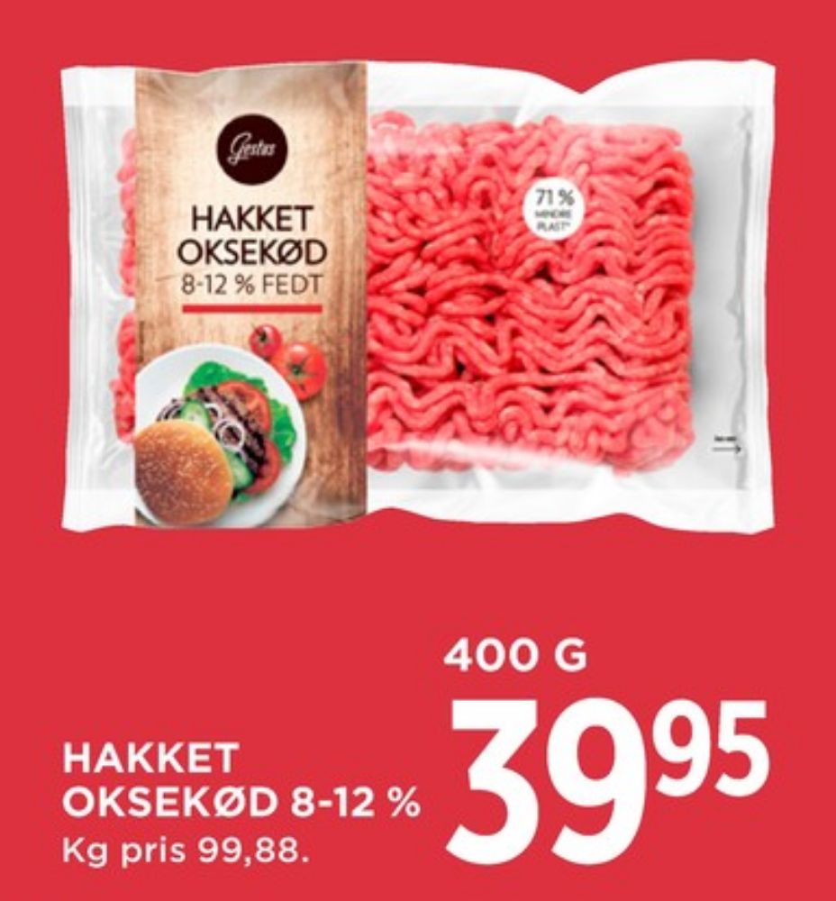 Gestus, Hakket oksekød 8-12%