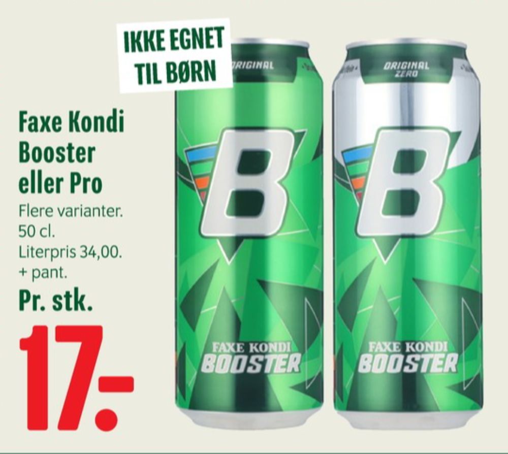 Faxe Kondi Booster Original Zero, Energidrik