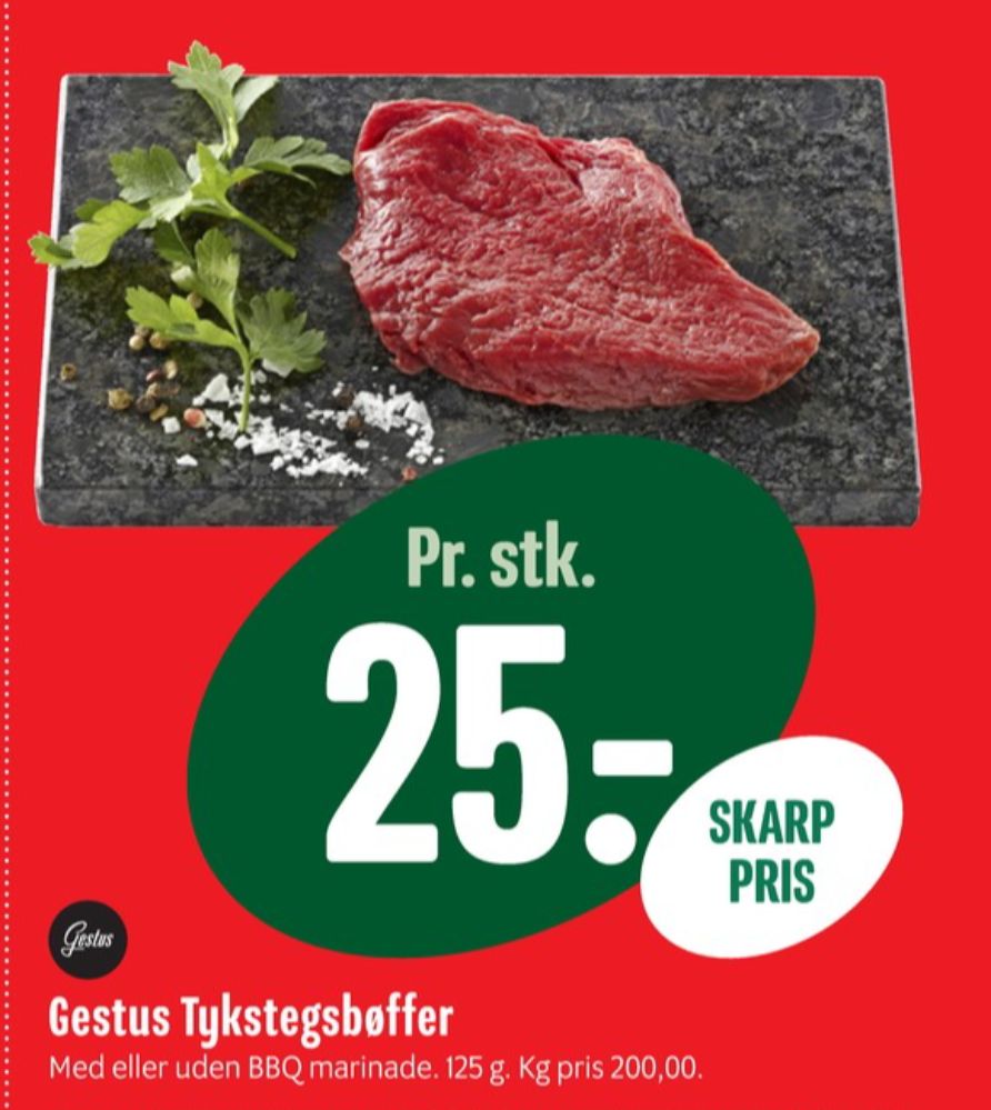 Gestus, Oksetykstegsbøffer