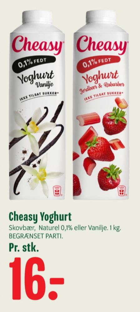 Cheasy, Jordbær & Rababer Yoghurt 