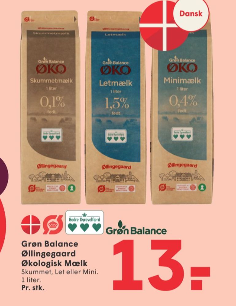 Grøn Balance Øllingegaard, Minimælk 0,4%