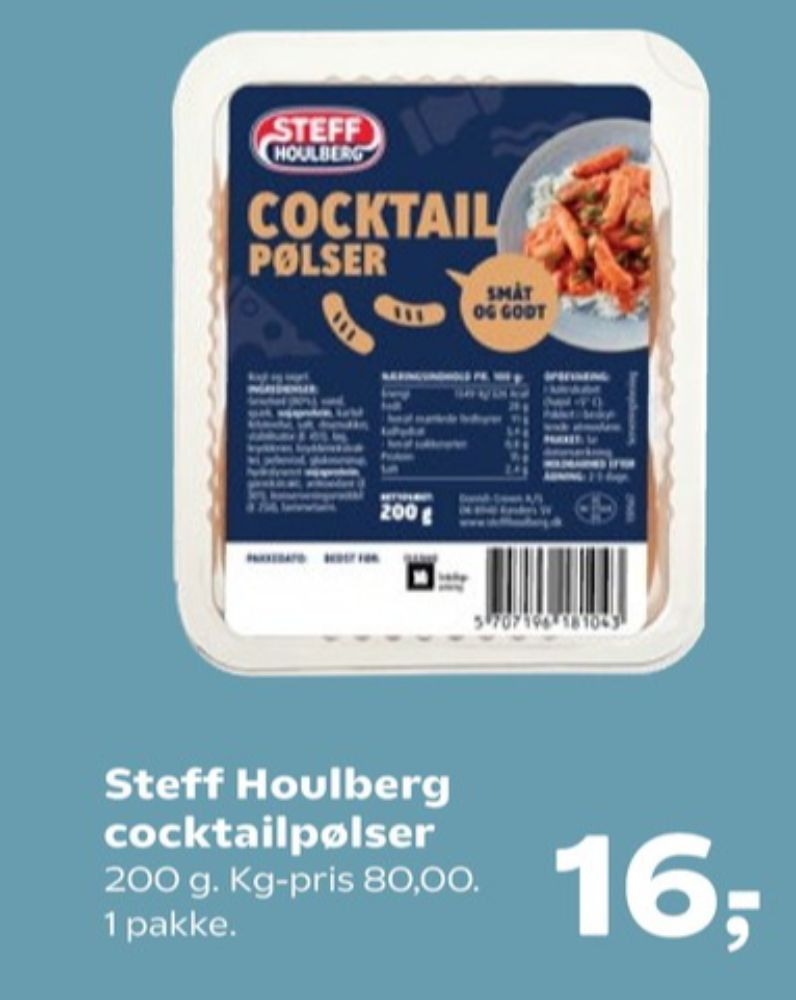 Steff Houlberg, Cocktailpølser
