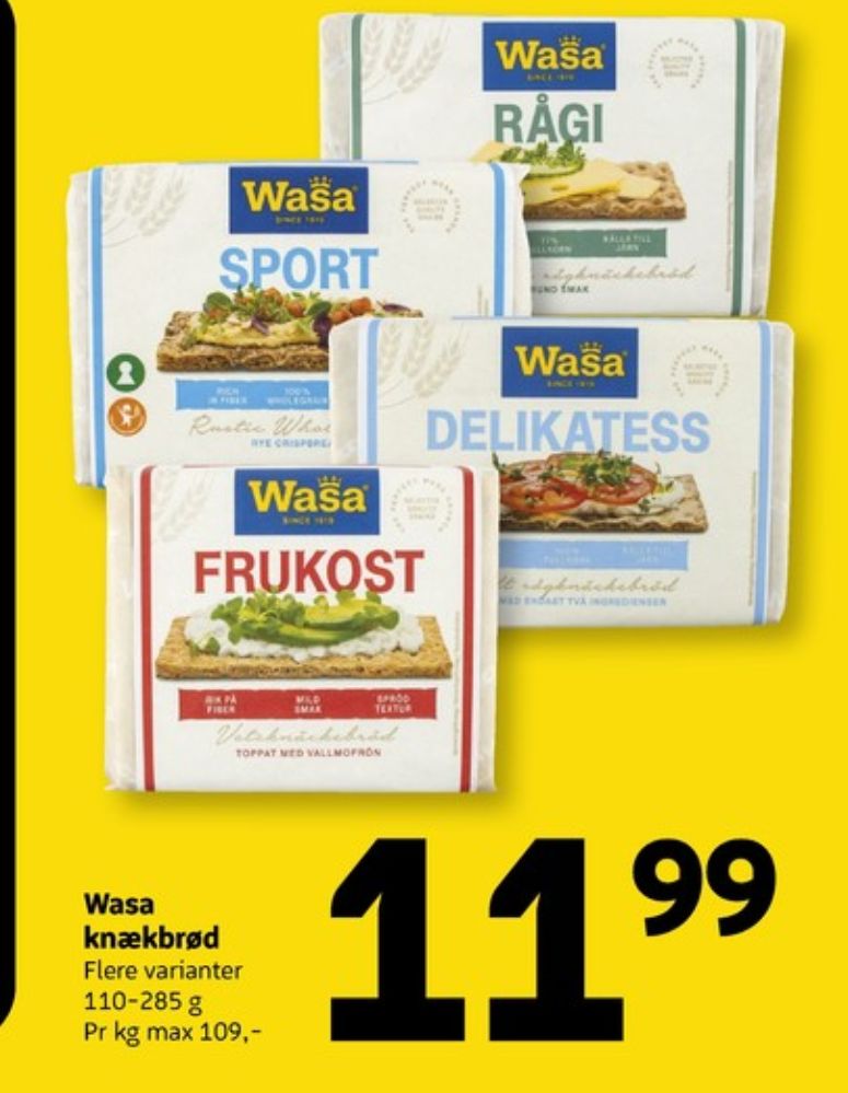 Wasa, Frukost knækbrød