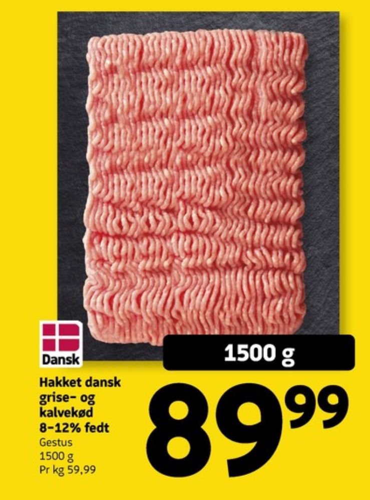 Hakket kalv og grisekød 8-12%