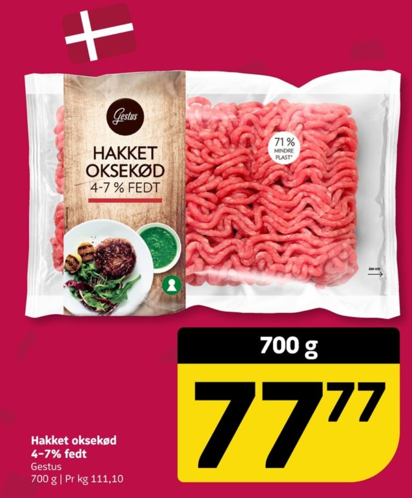 Gestus, Hakket oksekød 4-7%
