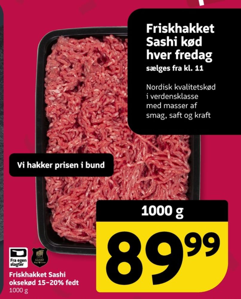 Hakket oksekød 15-20%