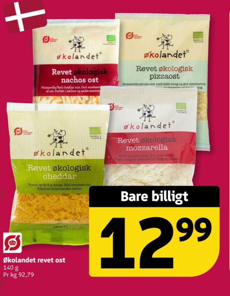 Økolandet, Revet ost Pizzaost