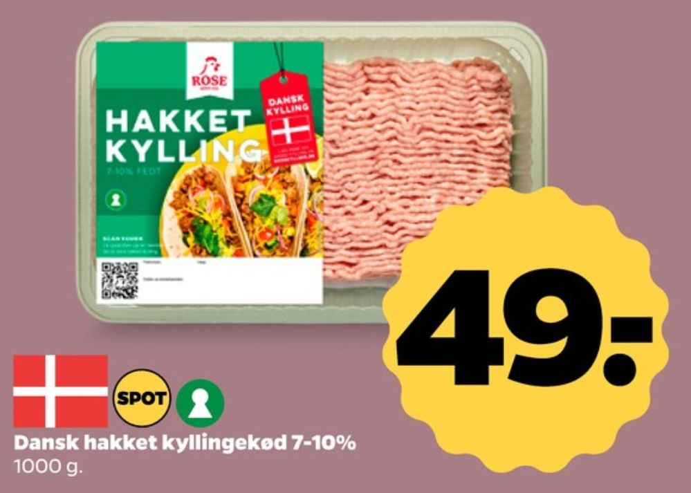 Rose, Hakket kylling 7-10%