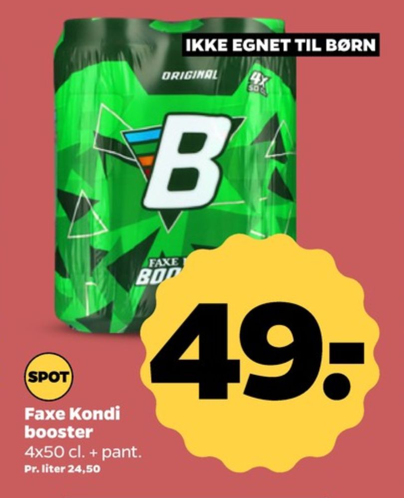 Faxe Kondi Booster , Energidrik 4 pk.