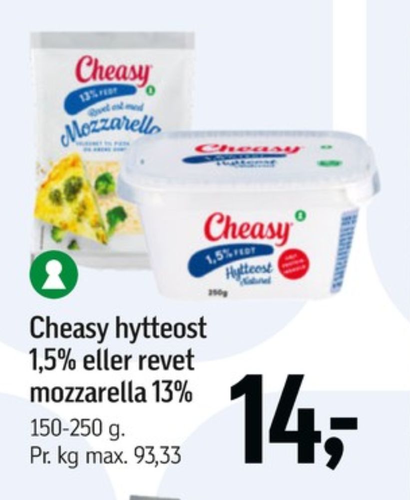 Cheasy, Hytteost naturel 1,5%