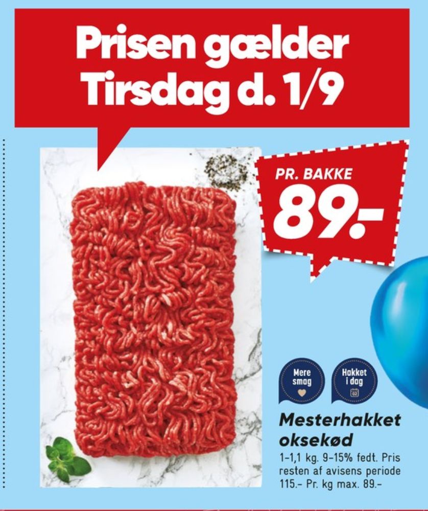 Salling Mester Hakket, Hakket oksekød 9-15%