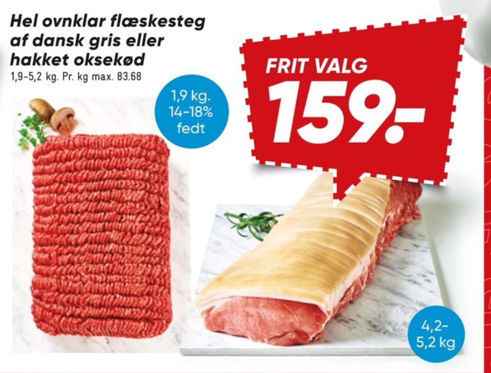 Hakket oksekød 14-18%