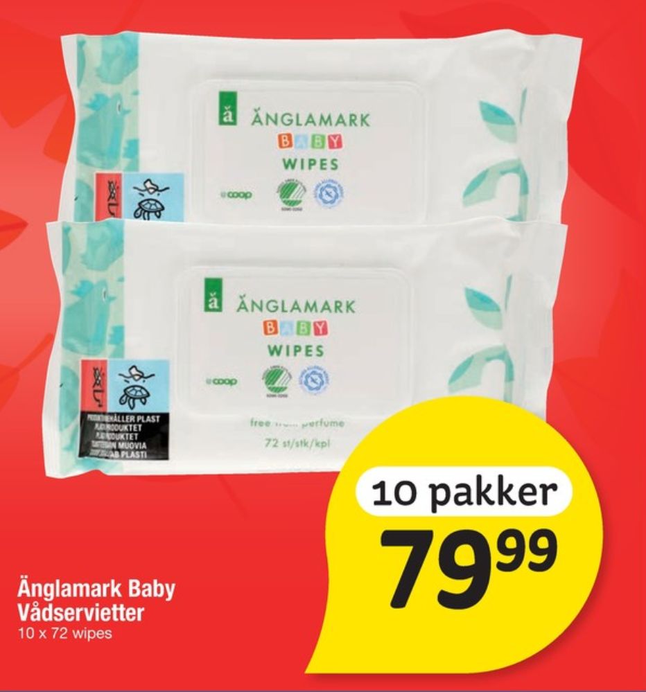 Änglamark, Vådservietter