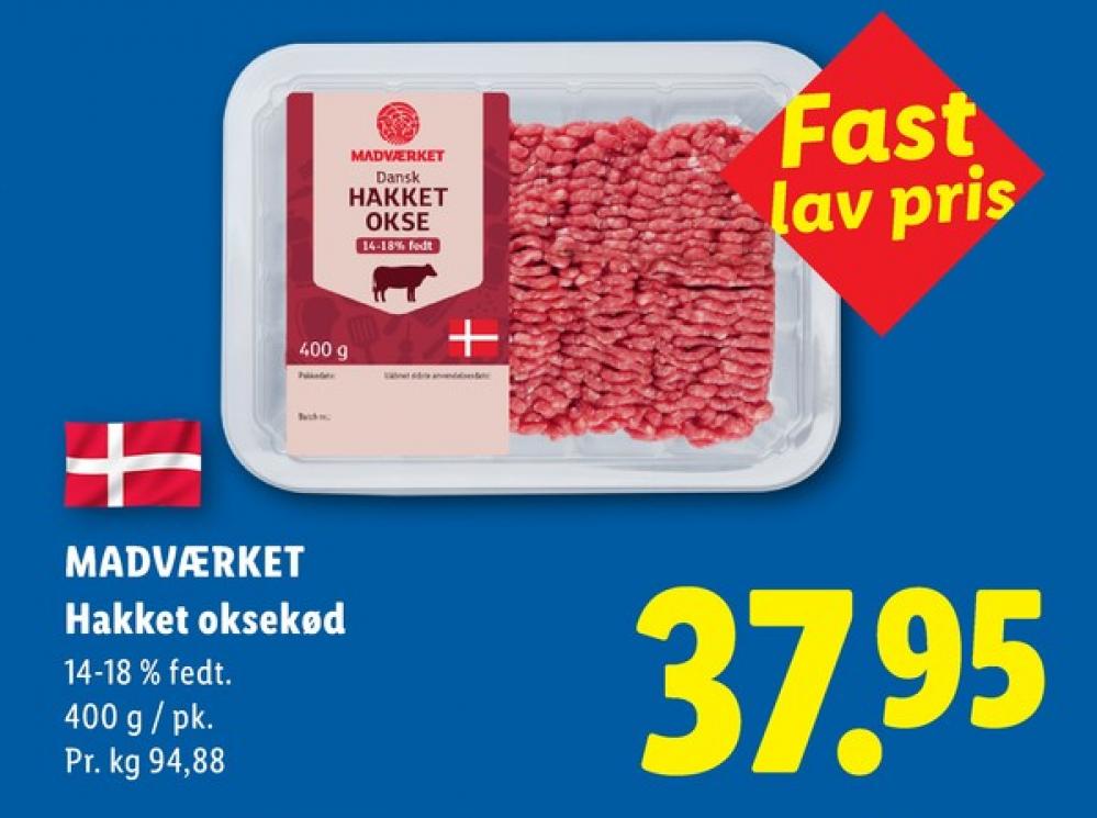 Madværket, Hakket oksekød 14-18%