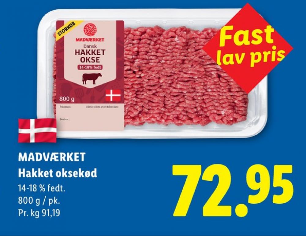 Madværket, Hakket oksekød 14-18%