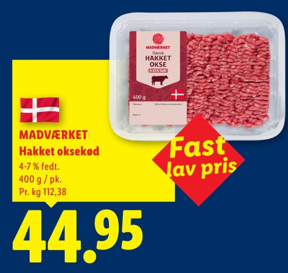 Madværket, Hakket oksekød 8-12%
