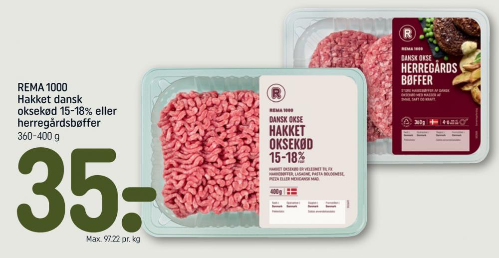Rema 1000, Hakket oksekød 15-18%