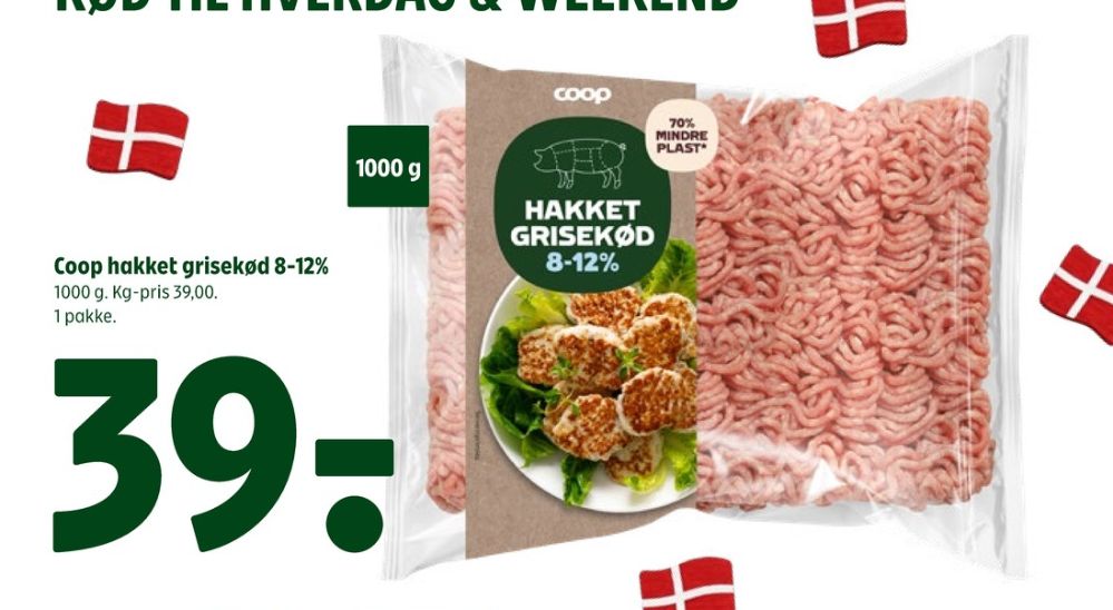 Coop, Hakket grisekød 8-12%