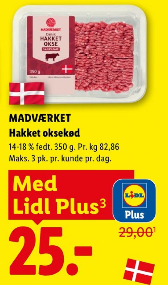 Madværket, Hakket oksekød 14-18%