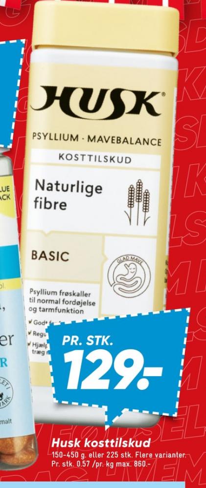 Husk, Kosttilskud
